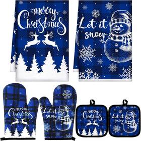 Che-jingmore-4542ew Brand Jingmore 6 Pcs Winter Kitchen Decor Set Towels Oven Mitts And Pot