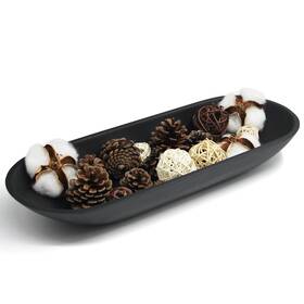 24902 Branded Large Decorative Bowl For Home Decor - Long Dough Black 24902 Branded Large Decorative Bowl For Home Decor - Long Dough Black