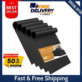 Branded 445027326338 Oven Liners For Bottom Of - 5 Pack Large Heavy Duty Mats 17 Inch X25 Non-stick