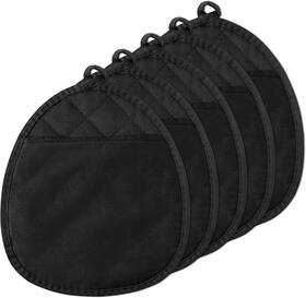 Branded01 313095413465 5pcs Pot Holder With Pockets Cotton Round Potholder Heat Resistant Hot Pad Machi