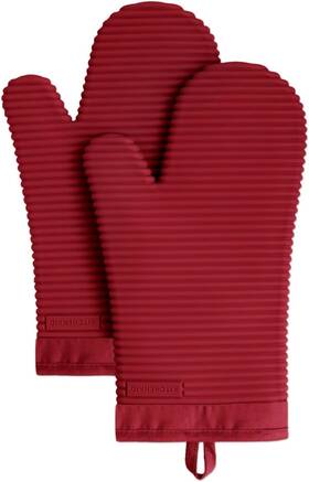 Branded01 445024397324 Ribbed Soft Silicone Oven Mitt 2 Pack Set 7.5 Inch X13 Smoked Paprika Machine Wash