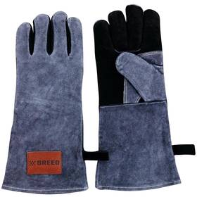 Breeo 854492008958 Fire Pit Gloves - Leather Heat-resistant One Size Grey