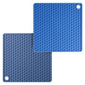 Brew To A Tea 810053331347 Btat- Silicone Trivet Mats 2 Pack Hot Pads For Ki