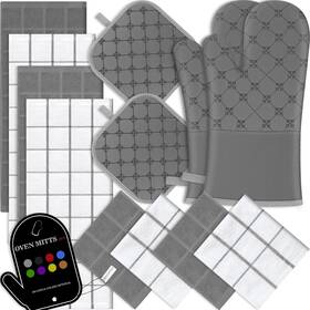 Bskssk 711181610550 Oven Mitts Kitchen Towels Dishcloths With Pot Holders Sets 12pcs Dish Se