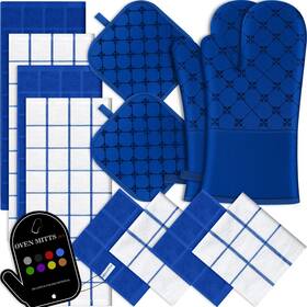 Bs-mh12-royal Bskssk Oven Mitts Kitchen Towels Dishcloths With Pot Holders Sets Dish