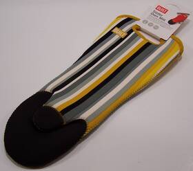 Built Ny 844983022952 Sizzler Oven Mitt Striped Yellow/white/grey/black 14 Inch Nwt
