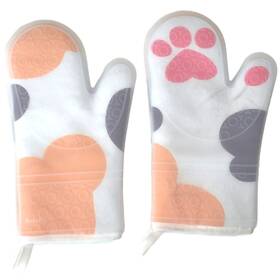 Busypet 760412379568 Silicone Oven Mitts Heat Resistant One Pair Cute Pot Holders For Kitchen