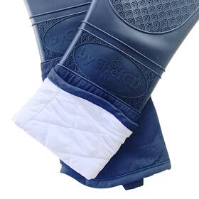 Bychefcd 016027167022 Long Silicone Oven Mitts - Heat Black
