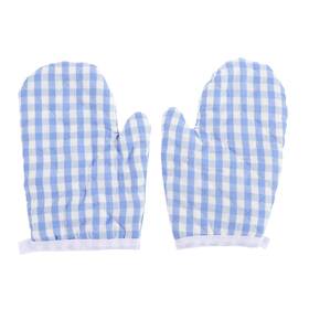 096n3616pr Cabilock 2pcs Kitchen Gloves For Oven Heat Resistant Cotton 17x12cm Sky-blue