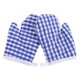 L59234135s5f8eyb Cabilock Oven Mitts For Kids Kitchen Blue Grid 7x4.7 Inch