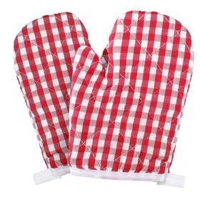 Qi411xmp014epnwx26ovme7qr Cabilock 2pcs Kids Oven Mitts Gloves Kitchen Red Checkered As Shown