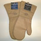 Calphalon 2 New Textiles Cotton Twill Silicone Thumb Oven Mitt Biscotti Brown 072894521787