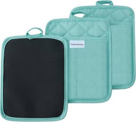 Js177 Camruntius Kitchen Pot Holders 7 Inch X9 Rectangular With Pocket Cotton And Neoprene Heat-re