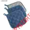 Camz75307 Dii 100 Cotton Machine Washable Everyday Kitchen Basic Terry Potholder 3 Pc Blue