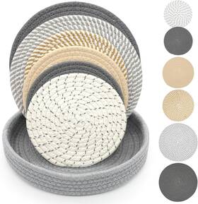 Wbfcf0581 Canumer 6pcs Trivets For Hot Dishes - 7 Inch / 7.8 /9.8 Heat Resistant Pot Holders With Stor