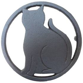 Caras Casa 639476283046 Black Cat Cast Iron Trivet 5.6 Inch Vintage Kitchen Or Dining Table Decor