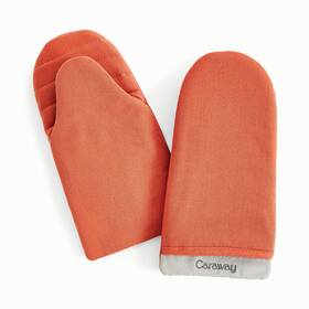 Caraway 810118300554 Oven Mitts - 100% Organic Cotton Mitt Double-layer And Stain-resistant S