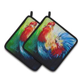Carolines Treasures 638508384003 Rooster Chief Big Feathers Pair Of Pot Holders