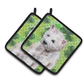 Carolines Treasures 652259216550 Westie St Patricks Pair Of Pot Holders