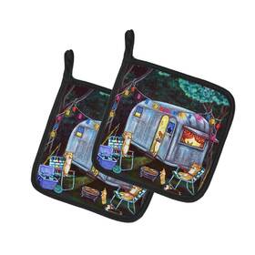 B01lwf07w5 Carolines Treasures Corgi Glamping Fish Tales Trailer Pot Holders Pair
