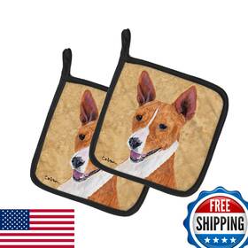 Sc9124pthd Carolines Treasures B01lx51zb5 Basenji Wipe Your Paws Pot Holders Kitchen