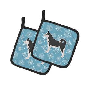 Bb3580pthd Carolines Treasures B01m3t3y0y Winter Snowflake Siberian Husky Pot Holders Pair