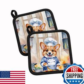 B0czy3zd24 Carolines Treasures Corgi The Chef Pair Of Pot Holders