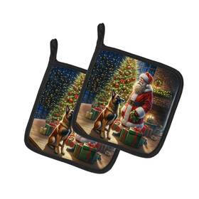 Dac4066pthd Carolines Treasures Belgian Malinois Moments With Santa Pot Holders