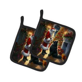 Dac4067pthd Carolines Treasures Belgian Sheepdog Moments With Santa Pot Holders