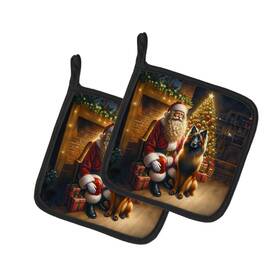 Dac4068pthd Carolines Treasures Belgian Tervuren Moments With Santa Pot Holders