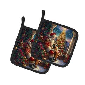 Dac4083pthd Carolines Treasures Brussels Griffon Moments With Santa Pot Holders