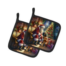 Dac4086pthd Carolines Treasures Bullmastiff Moments With Santa Pot Holders