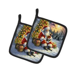 Dac4094pthd Carolines Treasures Chihuahua Tricolor Moments With Santa Pot Holders