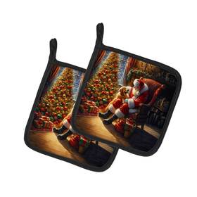 Dac4117pthd Carolines Treasures Golden Retriever Moments With Santa Pot Holders