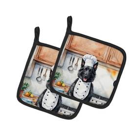 Dac6201pthd Carolines Treasures Belgian Sheepdog The Chef Pair Of Pot Holders