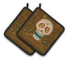 Carolines Treasures Day Of The Dead Pair Pot Holders. Shipping Included