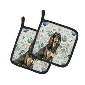 Wdk6865pthd Carolines Treasures Afghan Hound Coastal Sea Glass Pot Holders
