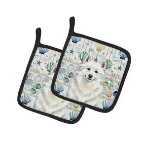 Wdk6877pthd Carolines Treasures American Eskimo Coastal Sea Glass Pot Holders