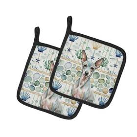 Wdk6878pthd Carolines Treasures American Hairless Terrier Coastal Sea Glass Pot Holders