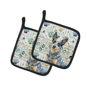 Wdk6887pthd Carolines Treasures Australian Cattle Dog Coastal Sea Glass Pot Holders