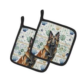 Wdk6911pthd Carolines Treasures Belgian Tervuren Coastal Sea Glass Pot Holders