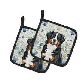 Wdk6913pthd Carolines Treasures Bernese Mountain Dog Coastal Sea Glass Pot Holders