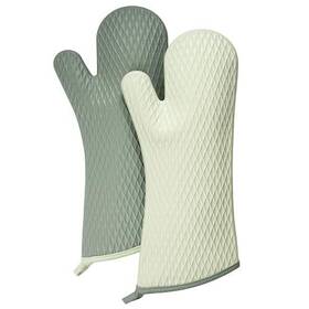 Cartman 943536322182 Heat And Slip Resistant Silicone Oven Mitts Set Waterproof Long Fle