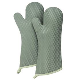 Cartman 943536322199 Heat And Slip Resistant Silicone Oven Mitts Set Waterproof Long Fle