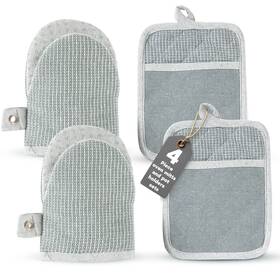 Casa Platino 840399777684 Heat Resistant Oven Mitts And Potholders 4-piece Pot Holders S