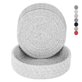 Cazzon 726323645437 Heat Resistant Trivets For Hot Dishes Includes Storage Basket Gray 4 Pcs