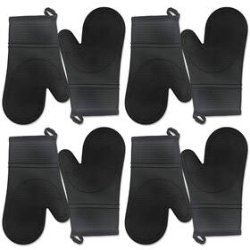 Cc Premium 850063587167 Oven Mitts Bulk Pack 4 Pair Heat Resistant Silicone Kitchen Gloves &