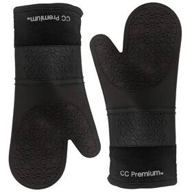 Cc Premium 860011113812 Oven Mitts Heat Resistant Silicone Kitchen Gloves And Pot Holders Cotton Lini