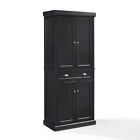 Cf3103-bk Crosley Furniture Seaside Kitchen Pantry In Distressed Black 710244207430