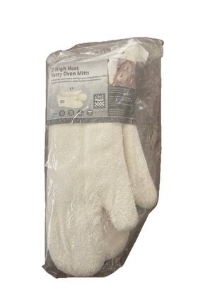 Ttsbom7be Chef Oven Mitts 1 Pair Of Terry Cloth Lining Extra Long 17 Inch Heat Resistant Glove